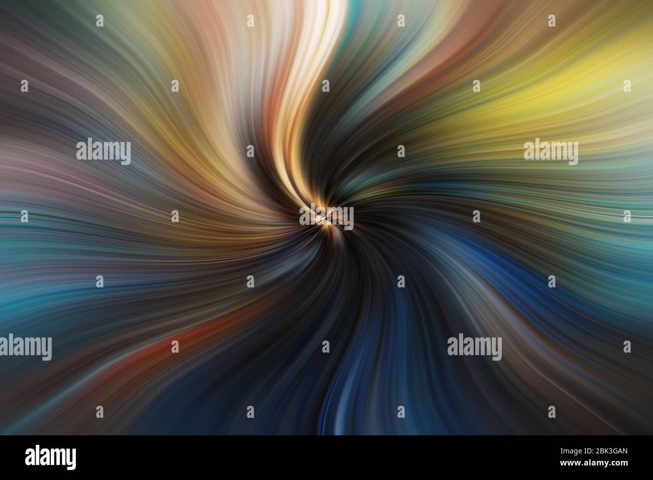 Immagine astratta composta da linee colorate che creano spirali Foto Stock