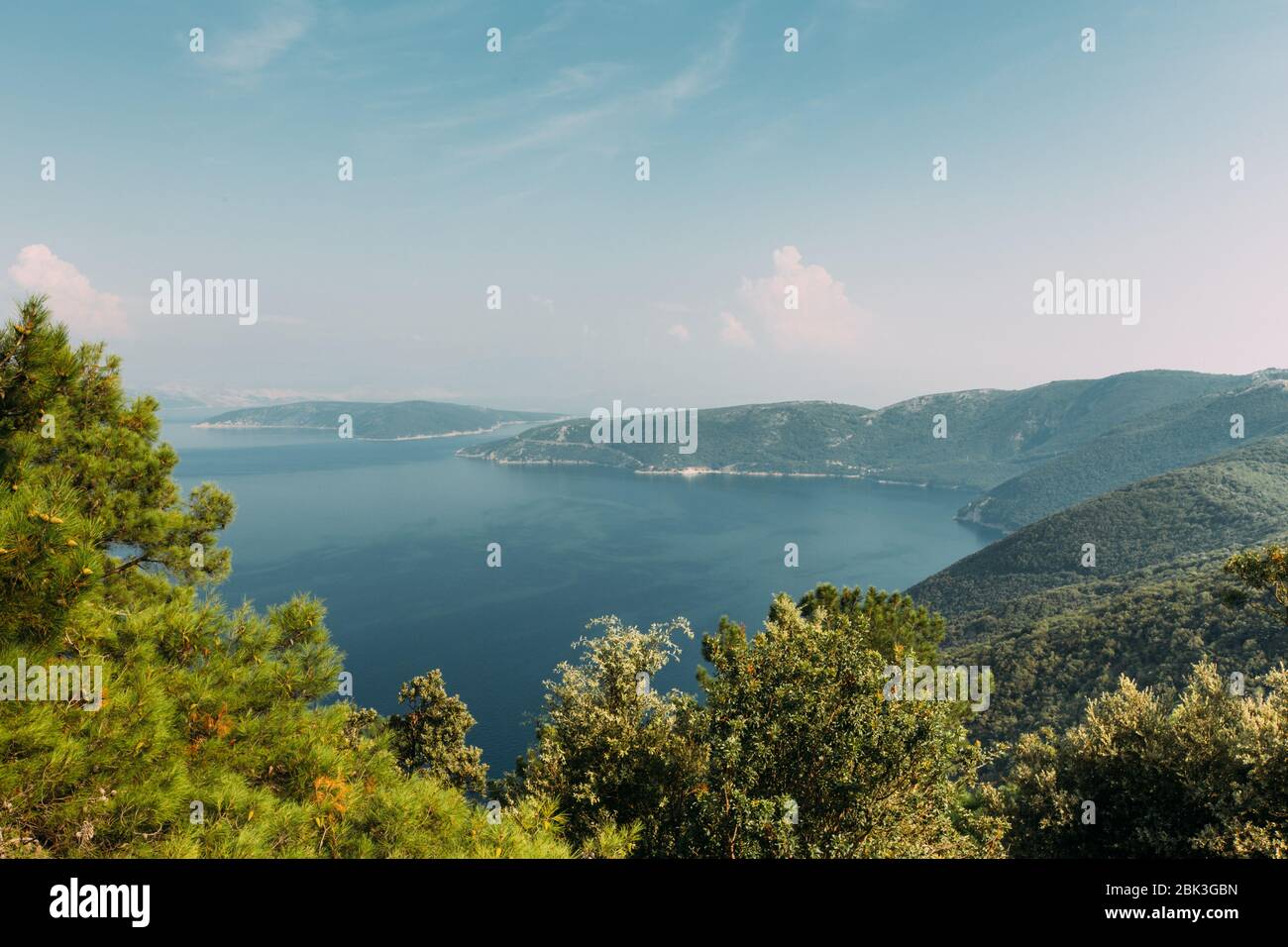Vista panoramica mare Mali Losinj Cres Croazia Foto Stock