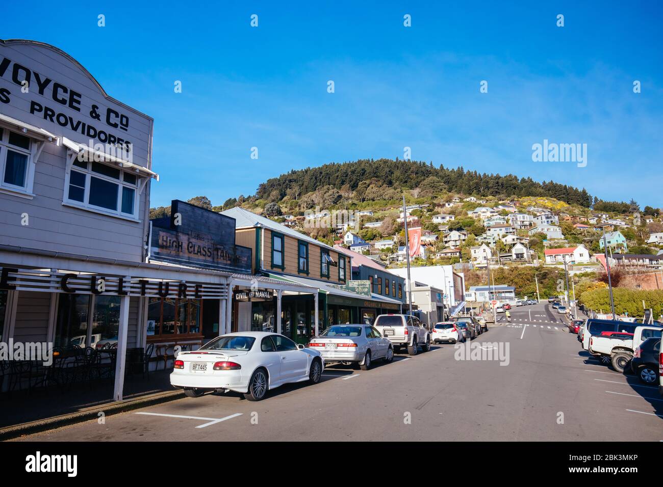 Città di Lyttleton in Nuova Zelanda Foto Stock