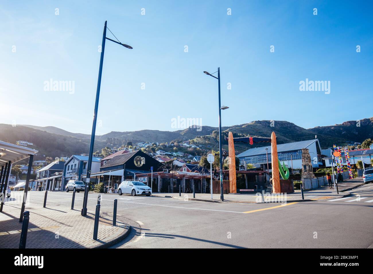 Città di Lyttleton in Nuova Zelanda Foto Stock