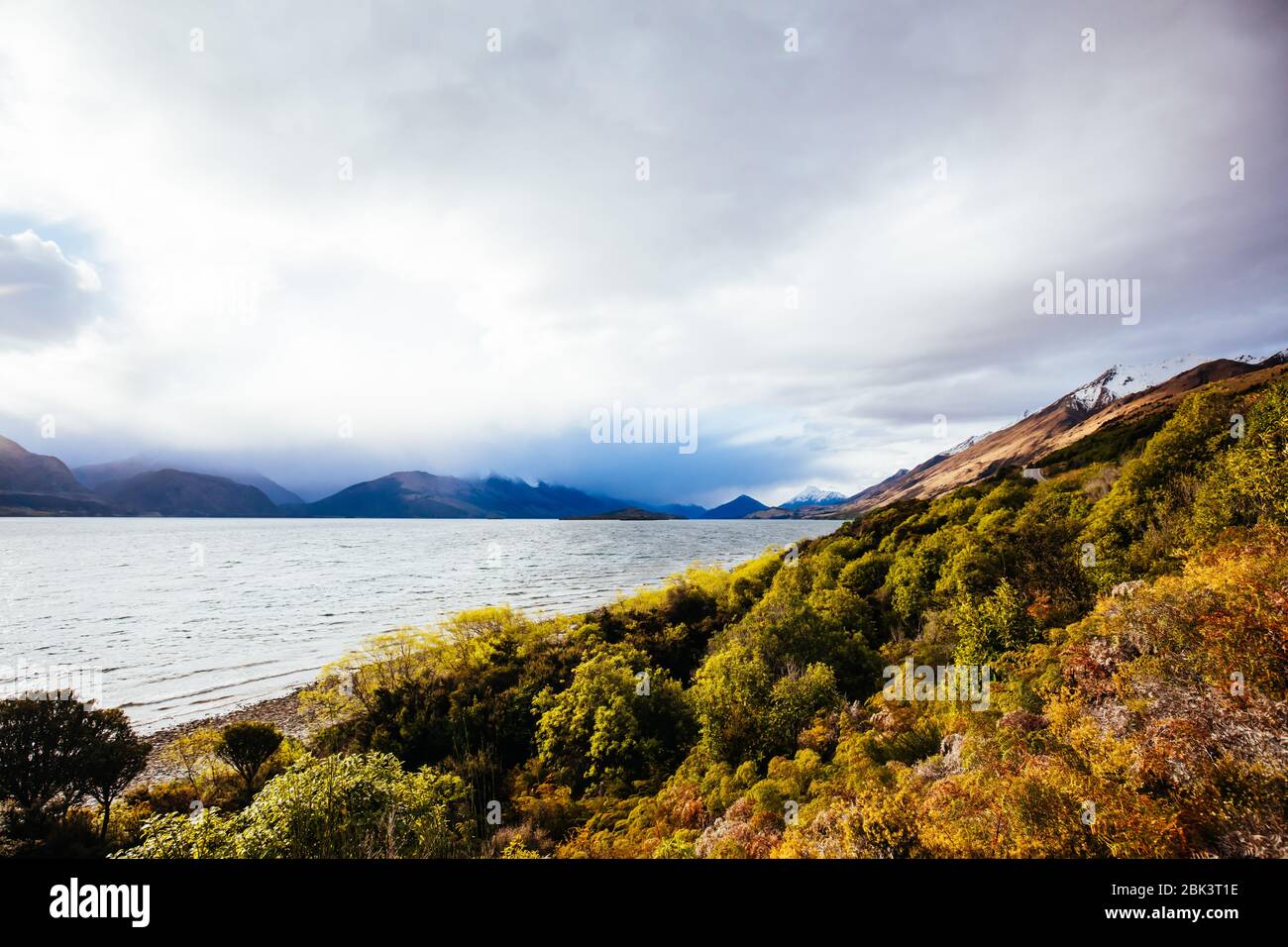 Lago Wakatipu vicino a Glenorchy in Nuova Zelanda Foto Stock