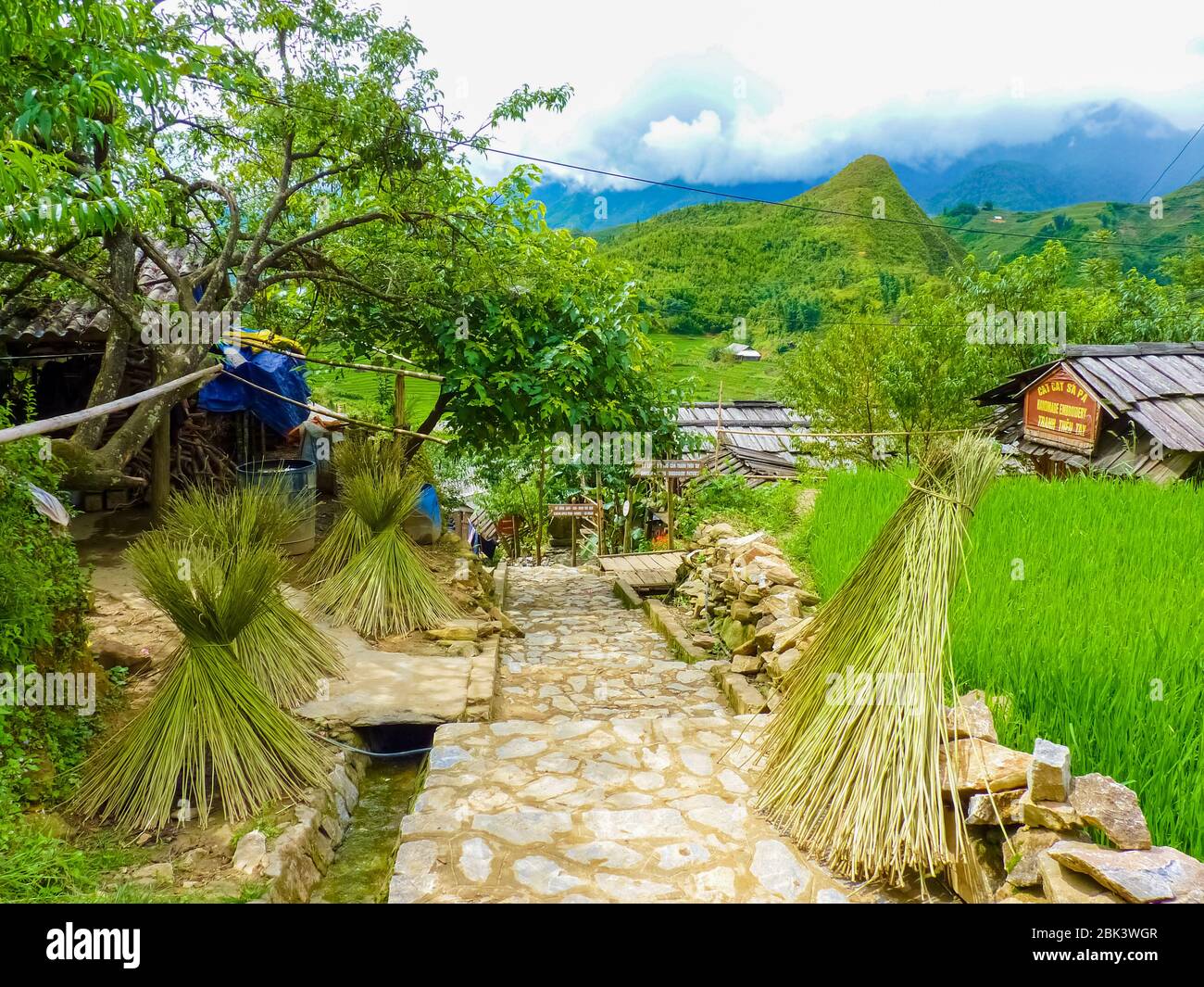 Catcat Hmong villaggio vicino Sapa (Chapa) nelle montagne del nord del Vietnam, Lào Cai, Vietnam Foto Stock