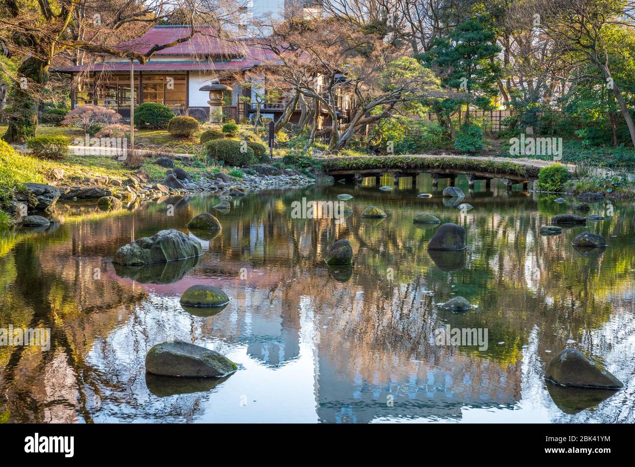 Koishikawa Korakuen Gardens a febbraio, Tokyo, Giappone Foto Stock