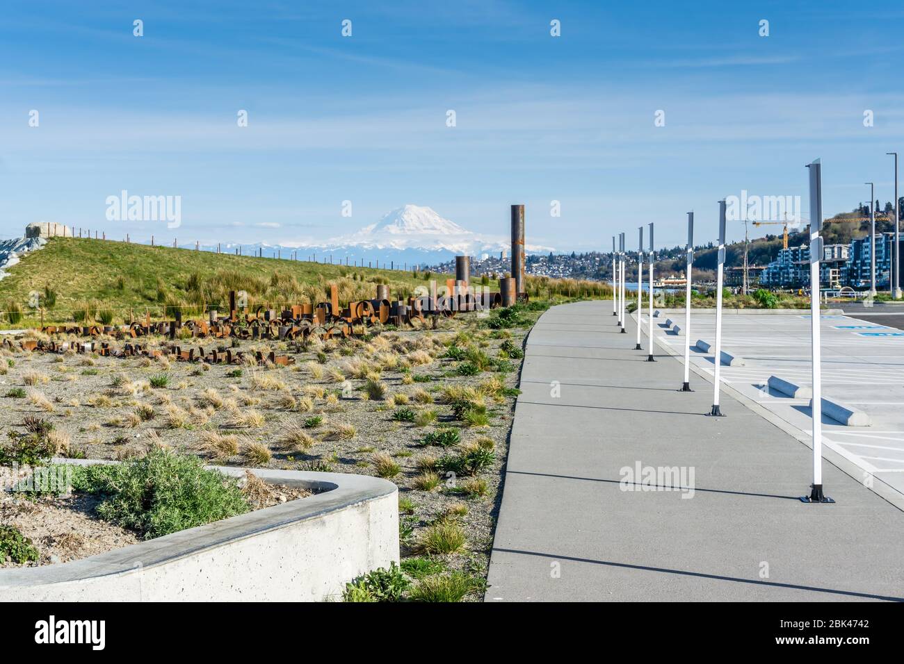 Lavorazione del metallo al Dune Peninsula Park di Ruston, Washington. Foto Stock