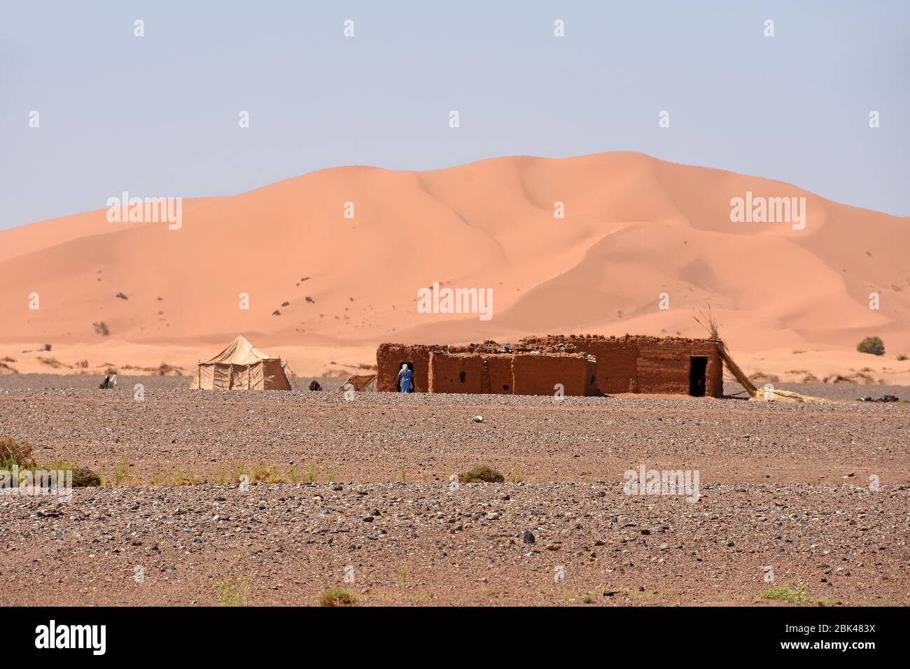 Casa di persone native del Sahara Foto Stock