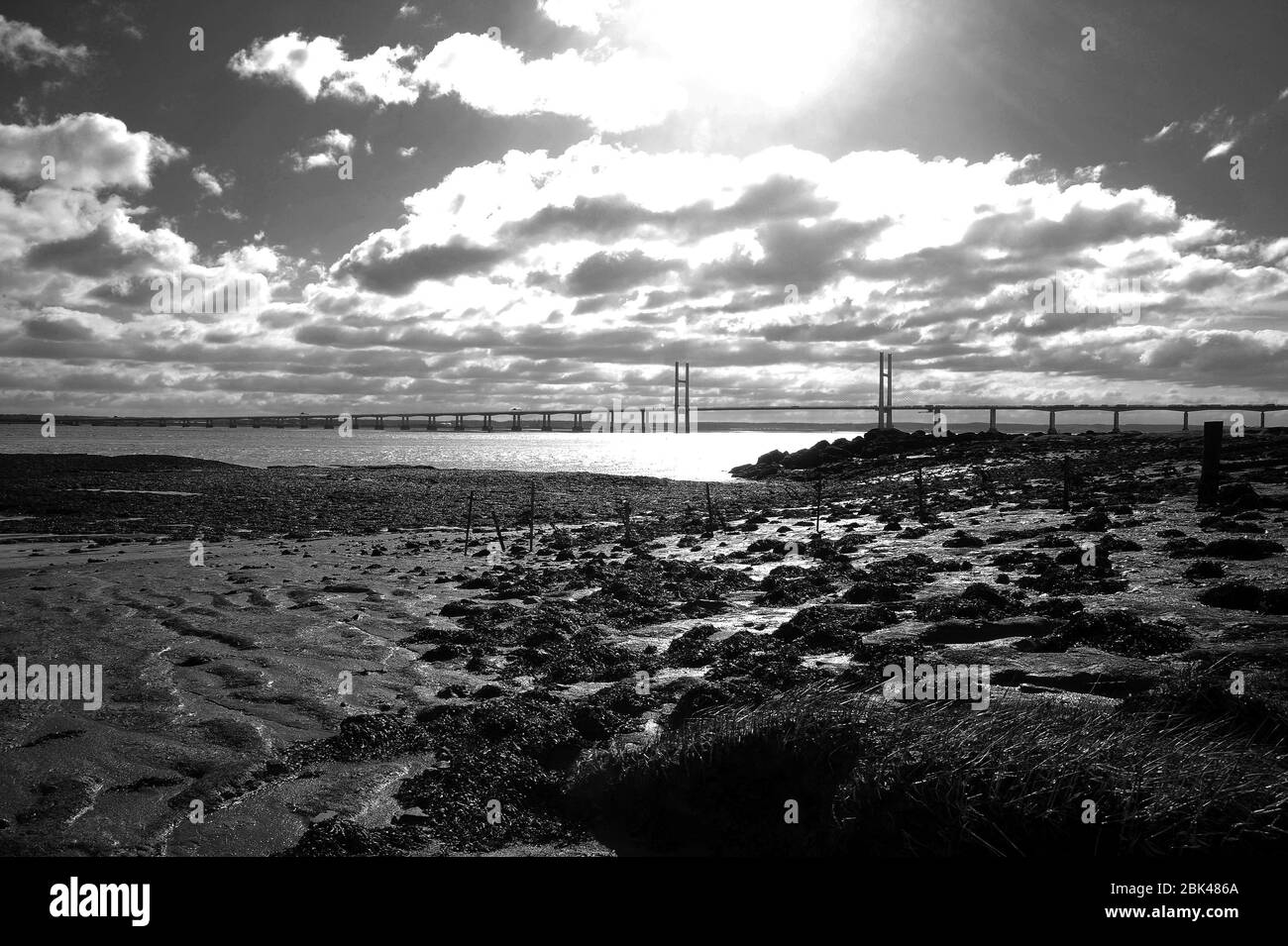 Second Severn Crossing visto da Blackrock, Portskewett. Foto Stock