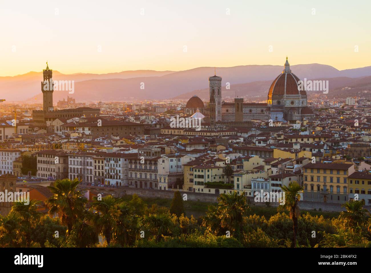 Tramonto a Firenze Foto Stock