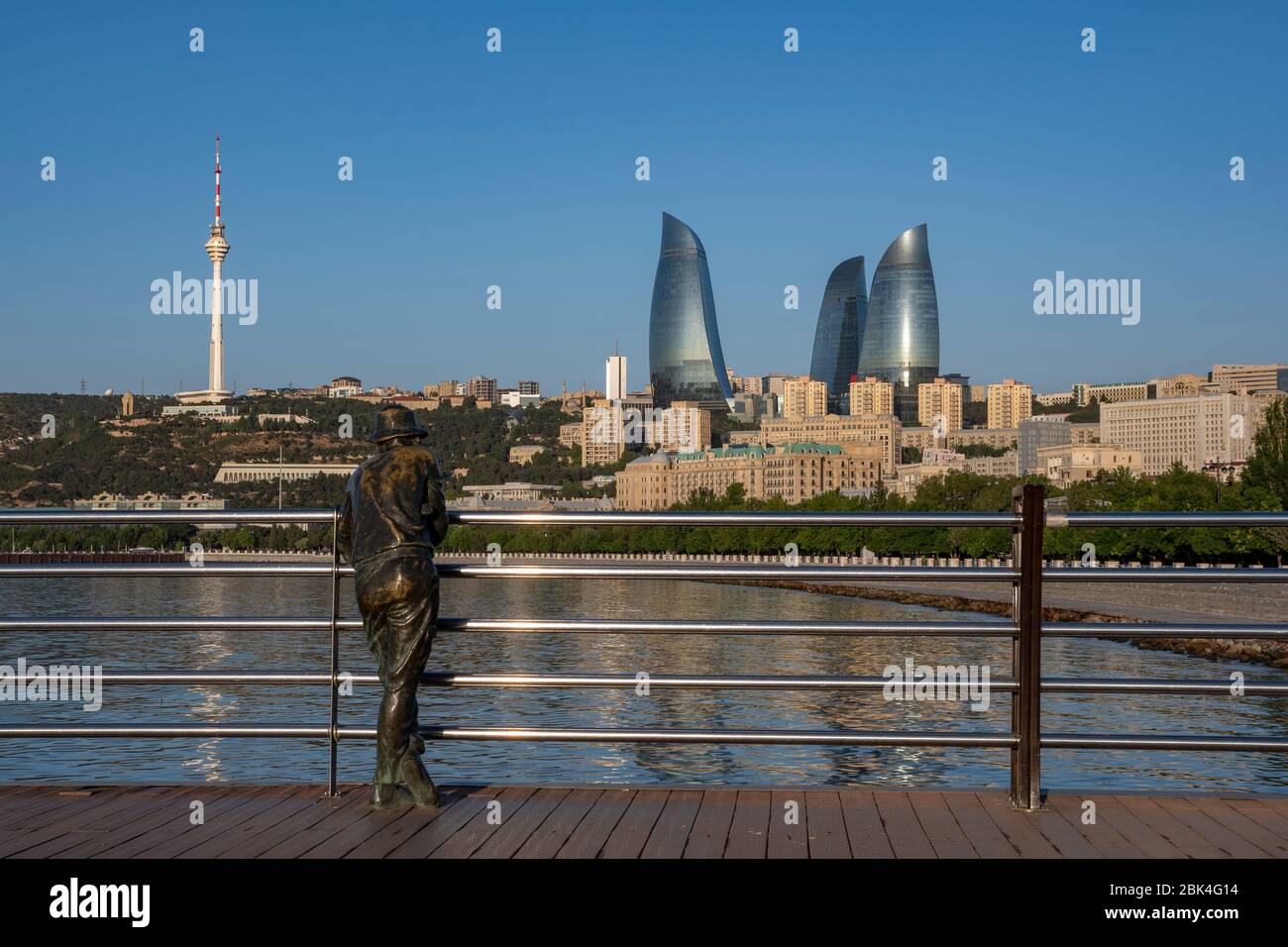 Torri a fiamma a Baku, in Azerbaijan Foto Stock