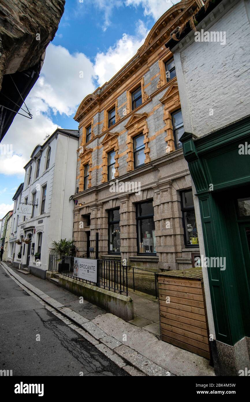 Trevail House, convertito Lloyds Bank vacanza lasciato di proprietà del famoso chef Gordon Ramsay a Fowey, Cornovaglia. Foto Stock