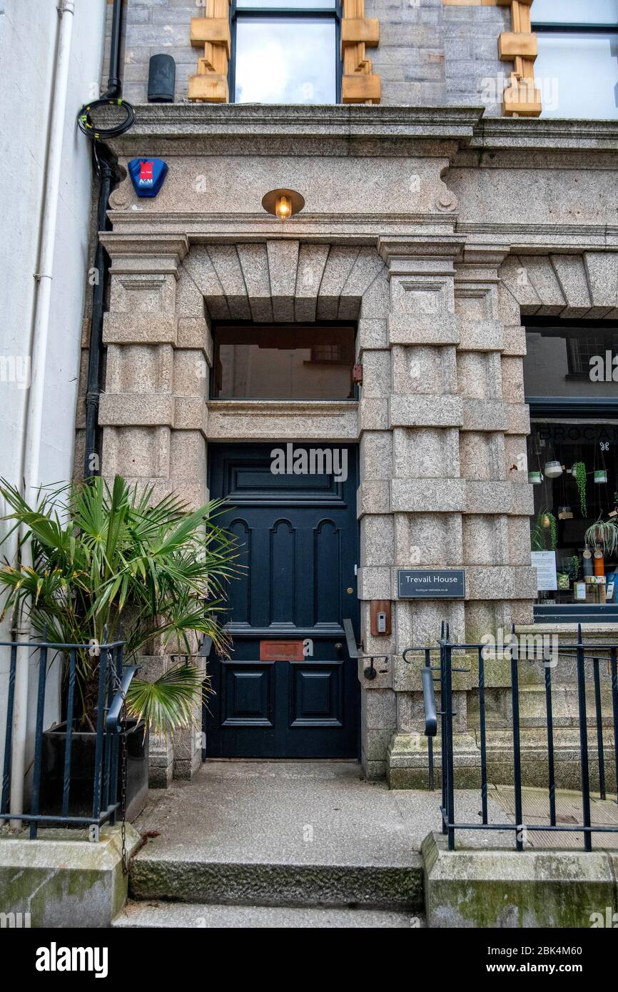 Trevail House, convertito Lloyds Bank vacanza lasciato di proprietà del famoso chef Gordon Ramsay a Fowey, Cornovaglia. Foto Stock