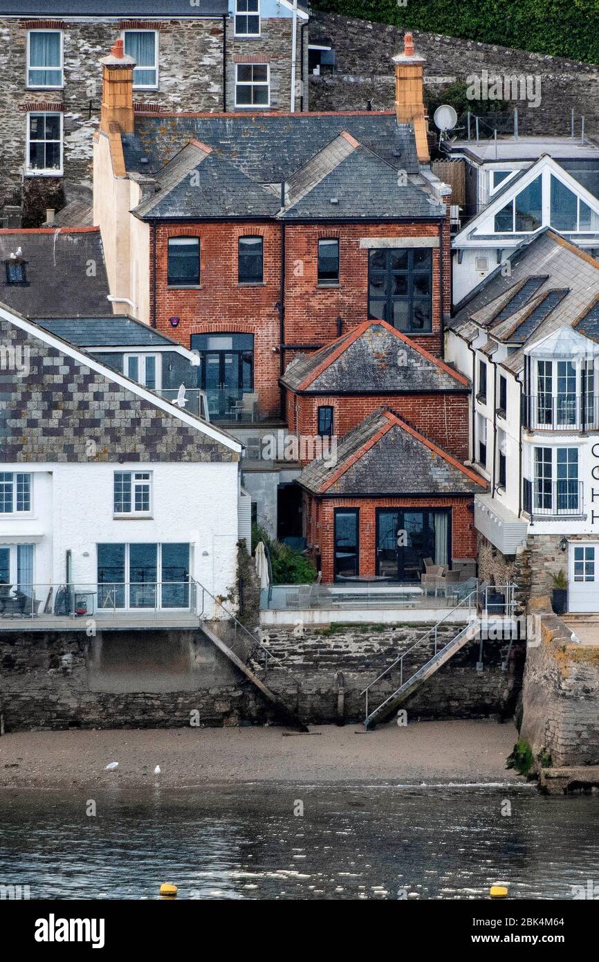 Trevail House, convertito Lloyds Bank vacanza lasciato di proprietà del famoso chef Gordon Ramsay a Fowey, Cornovaglia. Foto Stock
