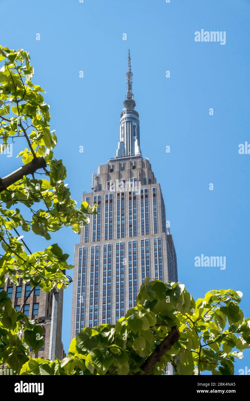 L'Empire state Building è un iconico punto di riferimento di New York City, Stati Uniti Foto Stock