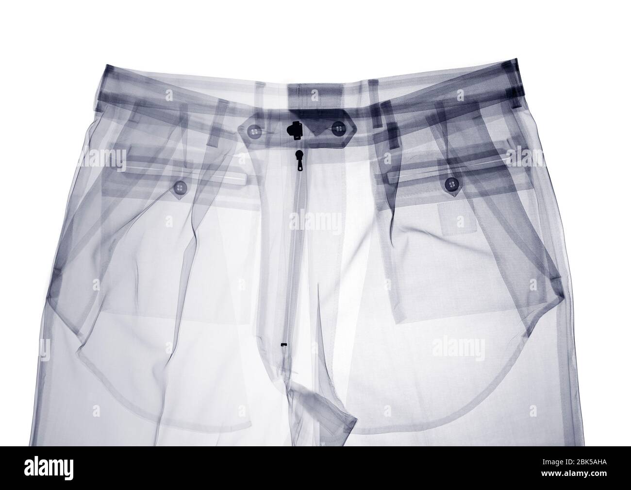 Metà superiore dei pantaloni, raggi X. Foto Stock Metà superiore dei pantaloni, raggi X. Foto Stock