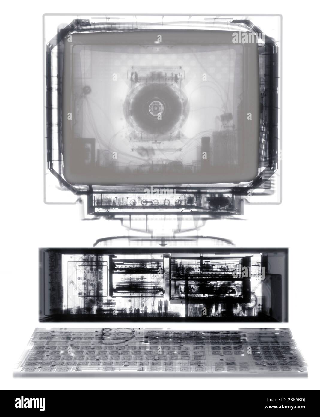 Personal computer e tastiera, raggi X. Foto Stock