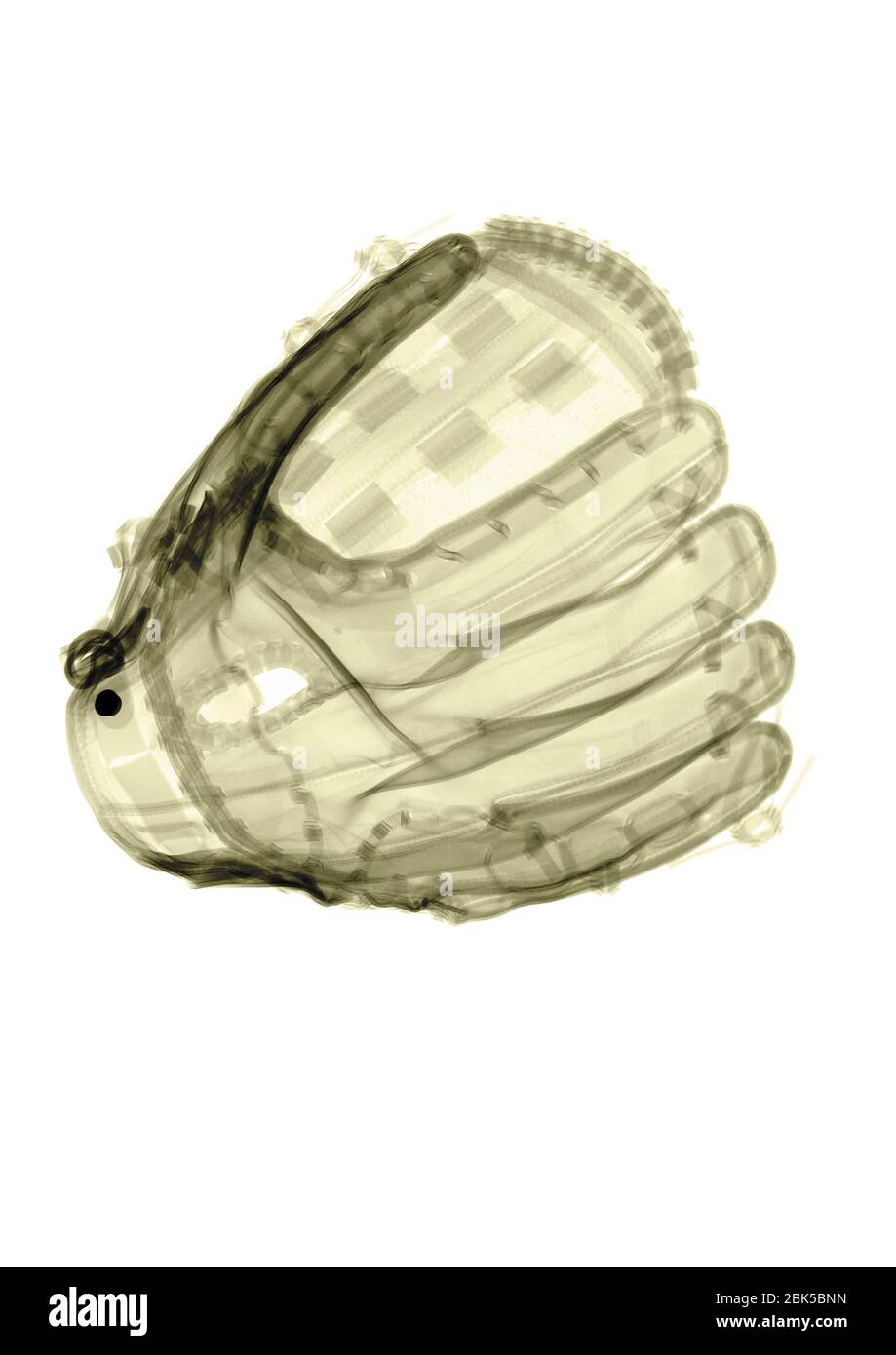 Guanto da baseball, raggi X colorati. Foto Stock
