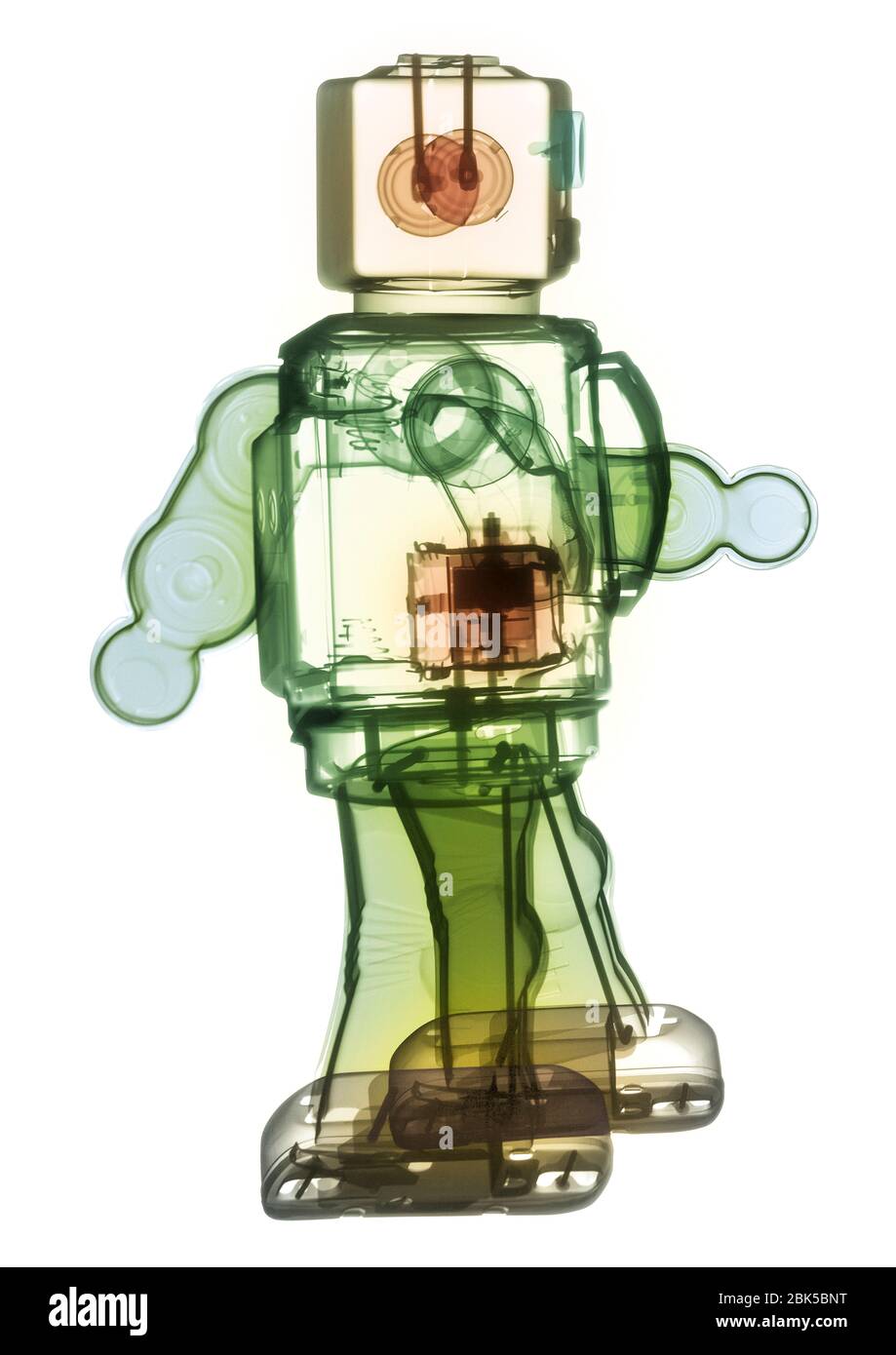 Robot giocattolo, colorato di raggi x. Foto Stock