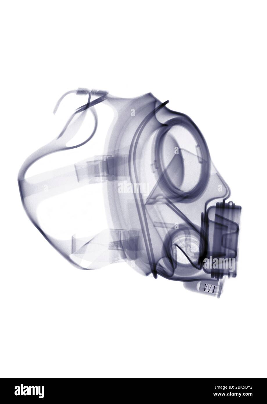 Maschera di gas laterale, raggi X. Foto Stock