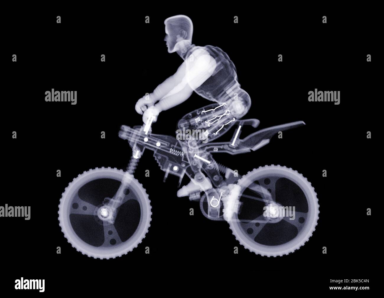 Modello giocattolo in mountain bike, raggi X. Foto Stock
