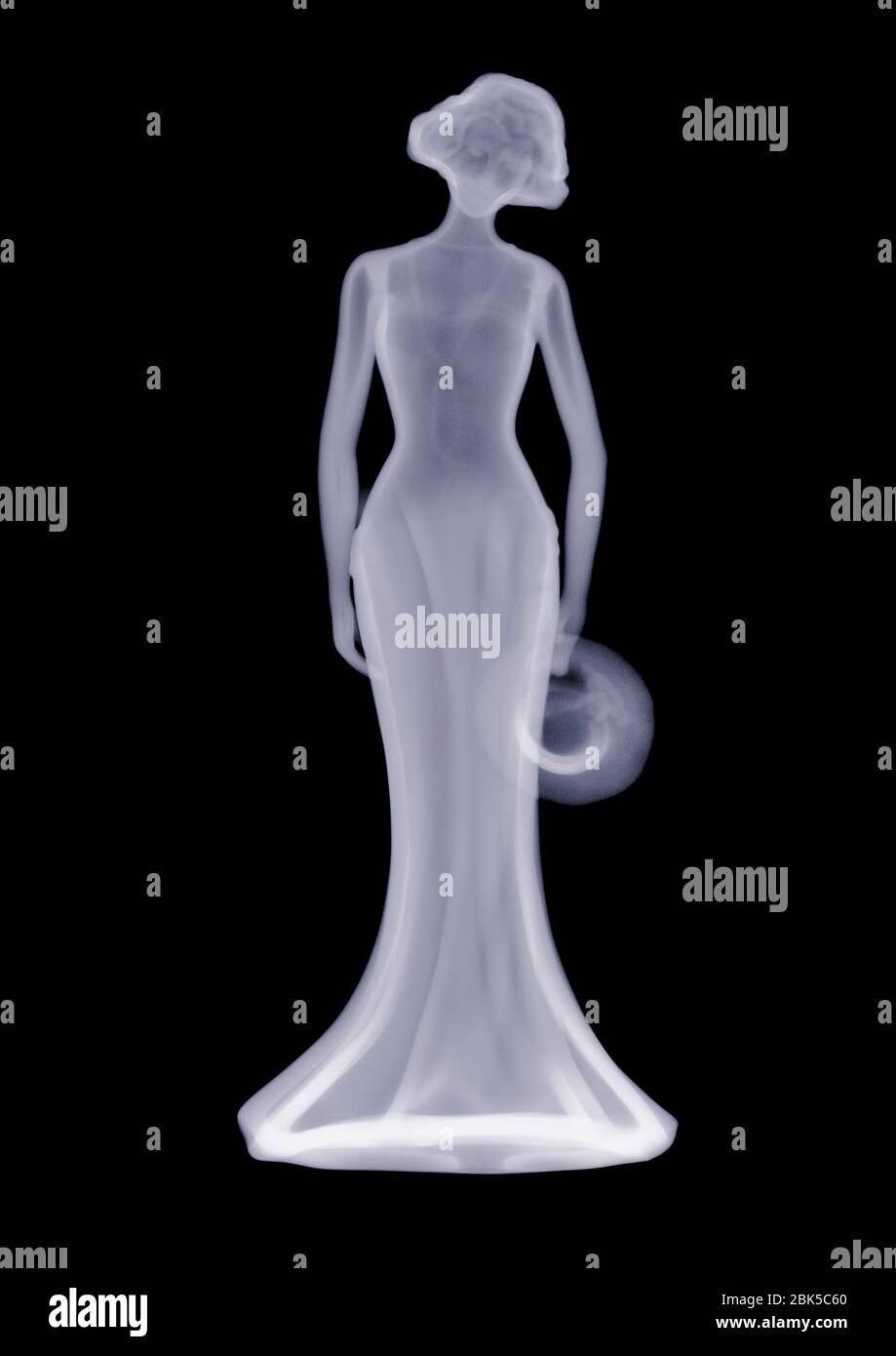 Statua di una donna in una lunga gown, raggi X. Foto Stock