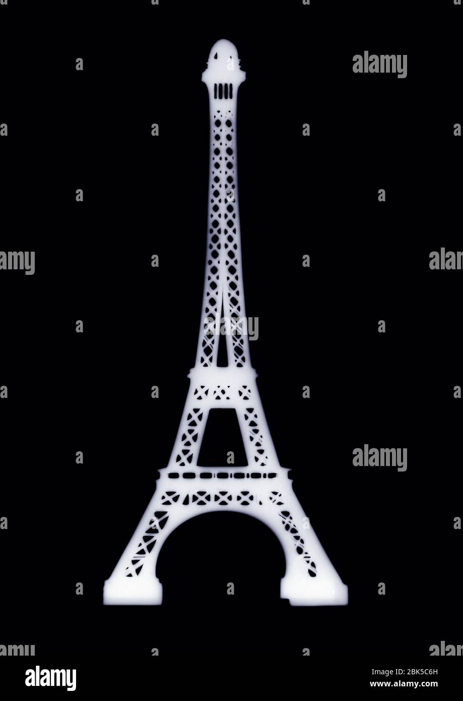 Modello della Torre Eiffel, raggi X. Foto Stock