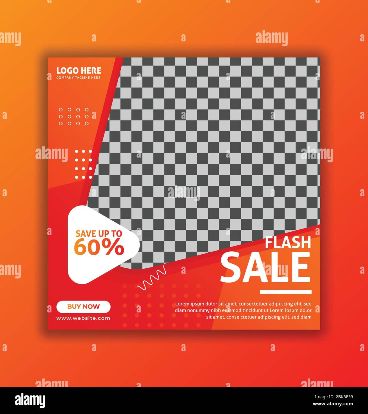 Flash Vendita Social Media Banner Template, vendita moda offerta social media banner modello vettore Illustrazione Vettoriale