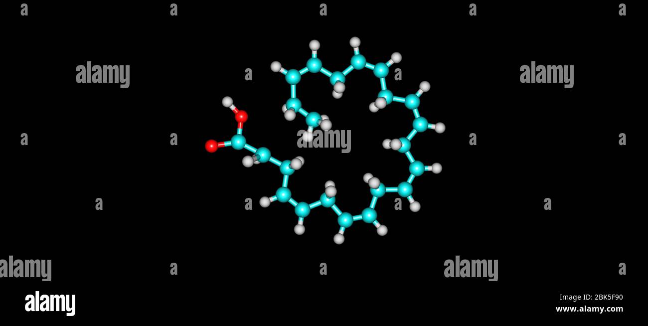 L'acido docosaesaenoico o DHA è un acido grasso omega-3 che è un componente  strutturale primario del cervello umano, della corteccia cerebrale, della  pelle e della retina. 3d Foto stock - Alamy
