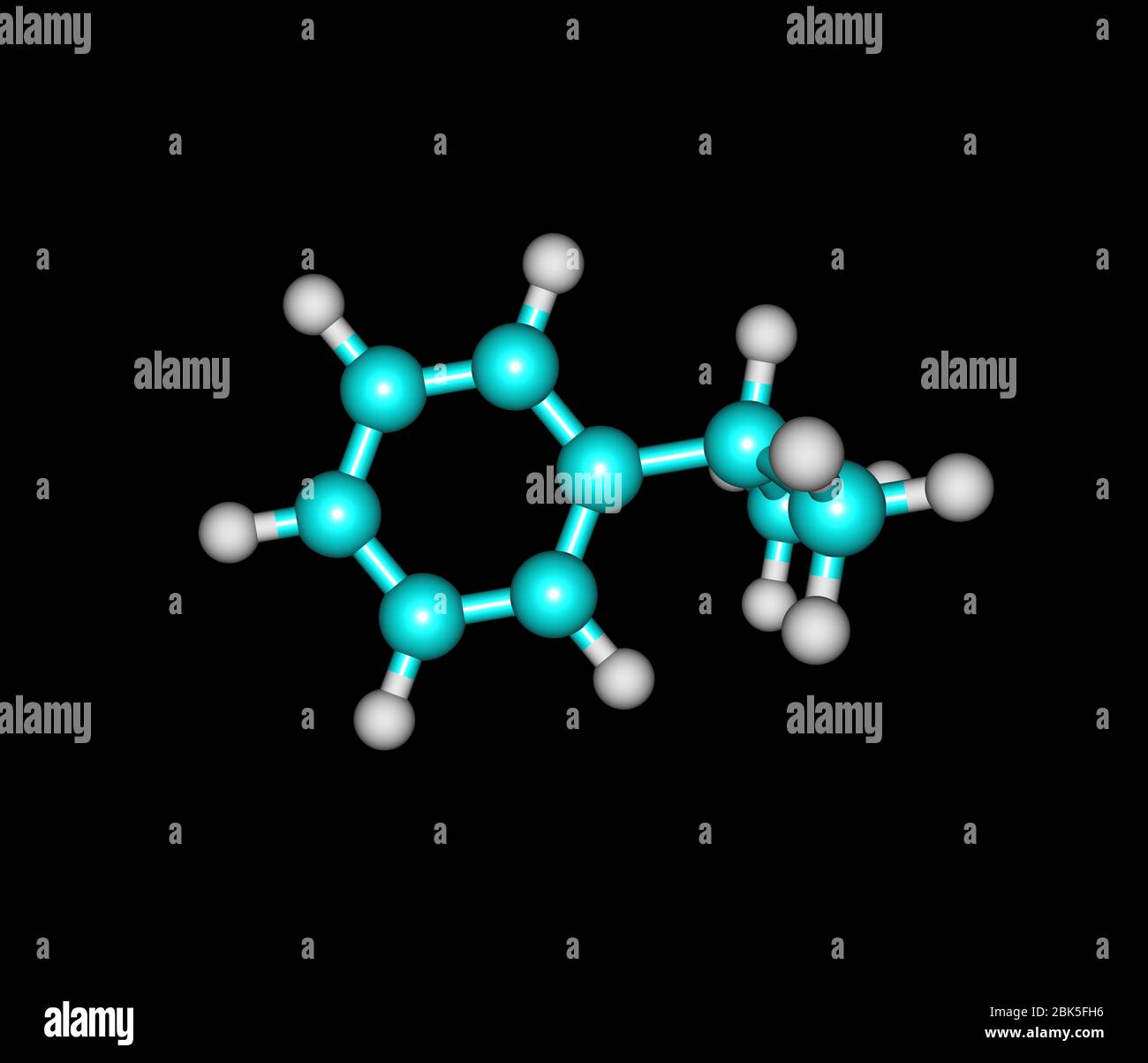 Cumene è il nome comune per isopropilbenzene, un composto organico che è basato su un idrocarburo aromatico con una sostituzione alifatica Foto Stock