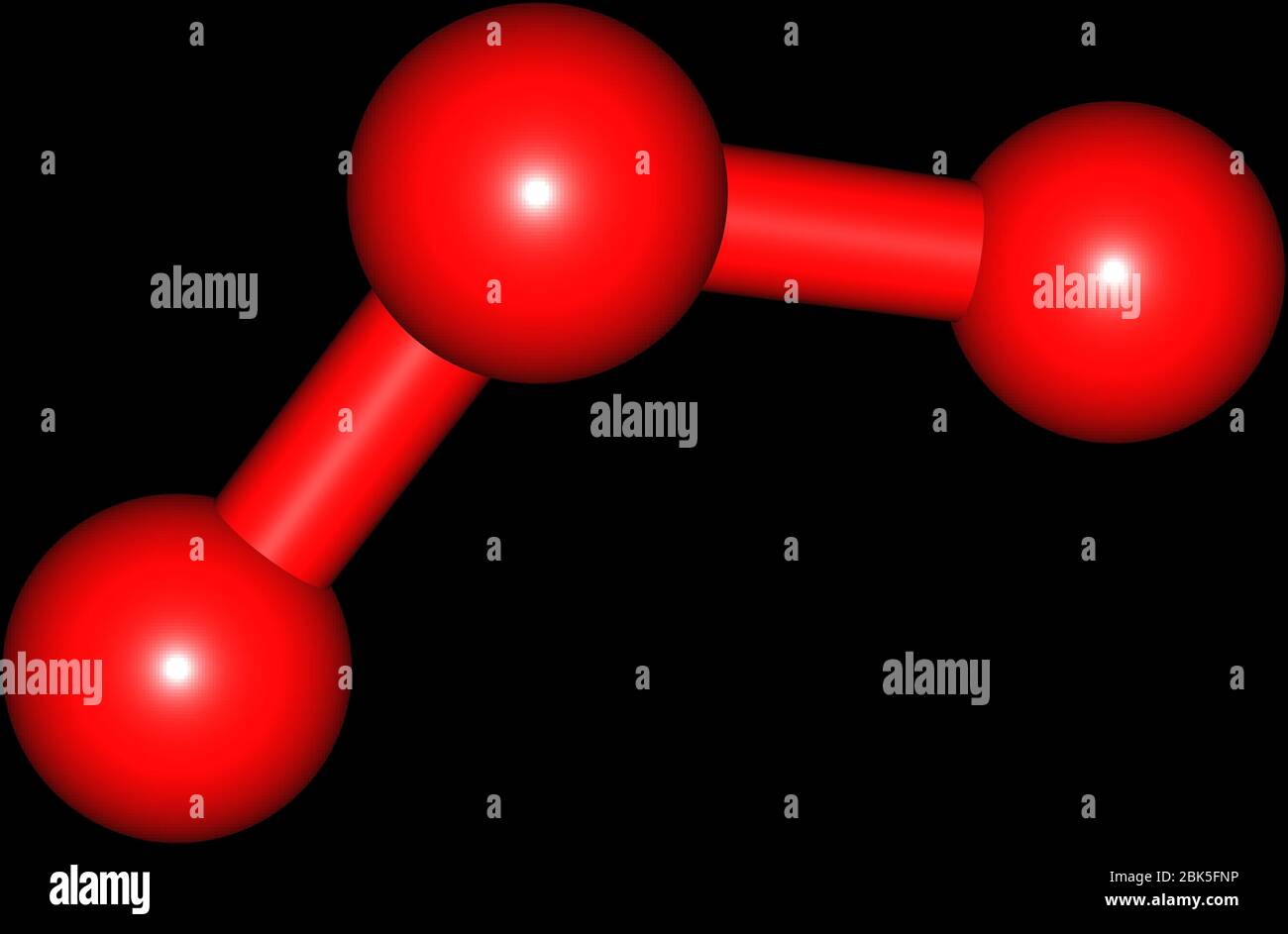 L'ozono o il triossigeno, è una molecola inorganica con formula chimica O3. Si tratta di un gas blu chiaro con un odore distintamente pungente Foto Stock