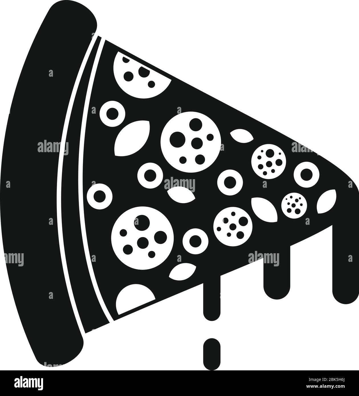 Icona fetta di pizza calda. Semplice illustrazione dell'icona vettoriale della fetta di pizza calda per il web design isolato su sfondo bianco Illustrazione Vettoriale