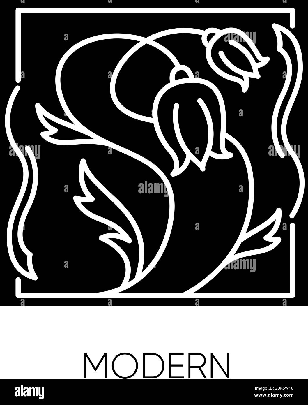 Icona glyph nero di arte moderna Illustrazione Vettoriale