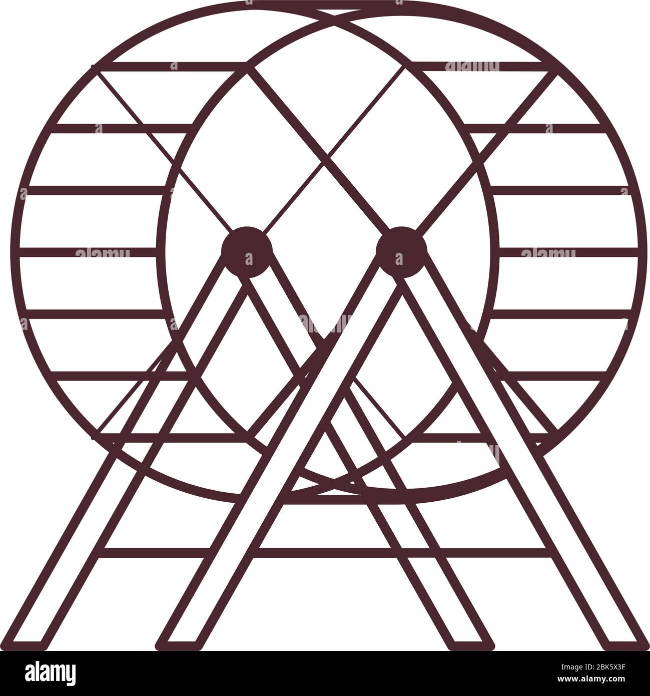 ruota criceto , disegno di illustrazione vettoriale di icona di stile di linea Illustrazione Vettoriale