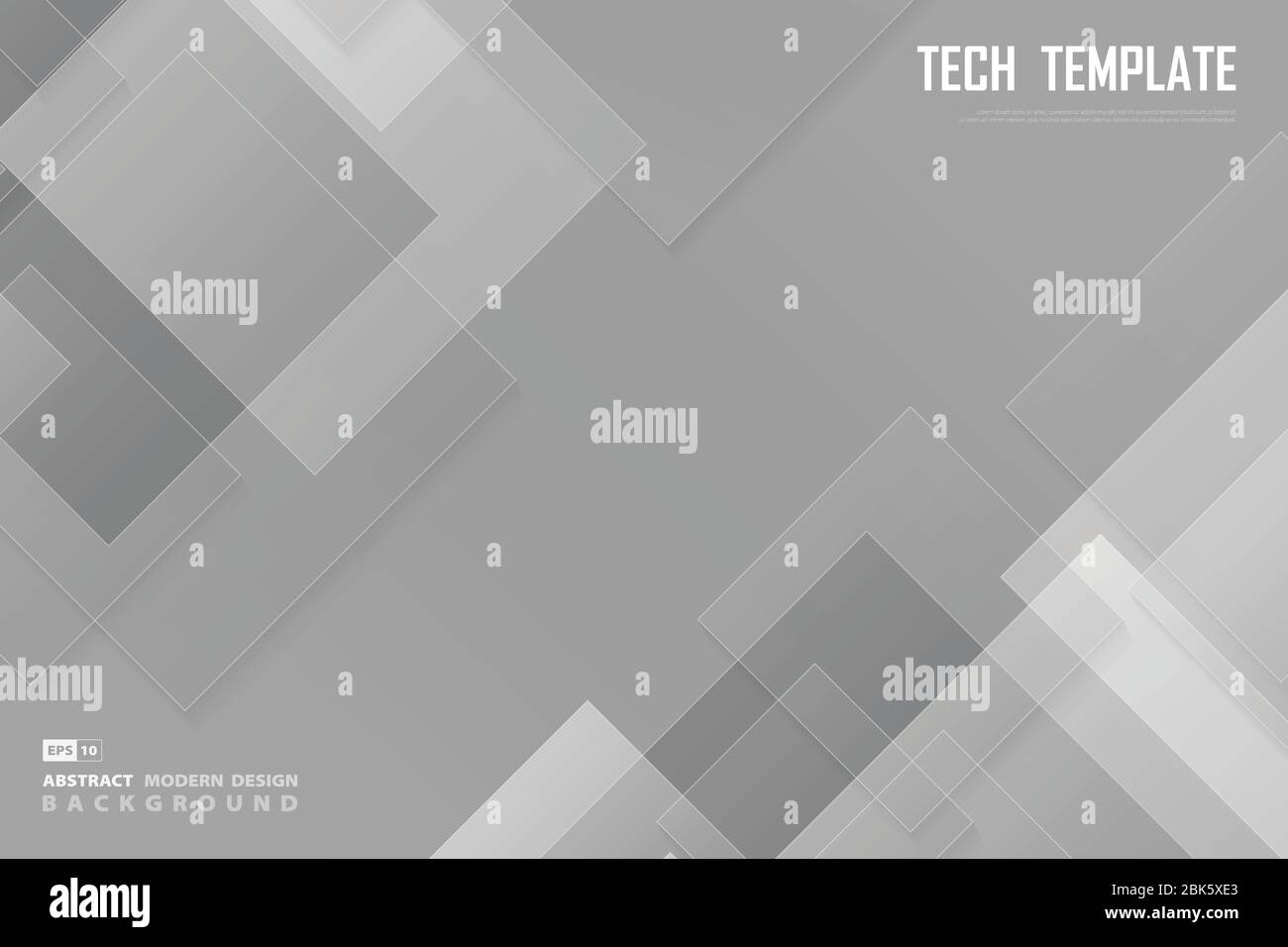 Abstract quadrato bianco e grigio tecnologia modello sfondo. Utilizzare per annunci, poster, illustrazioni, modelli, presentazioni. Vettore di illustrazione Illustrazione Vettoriale