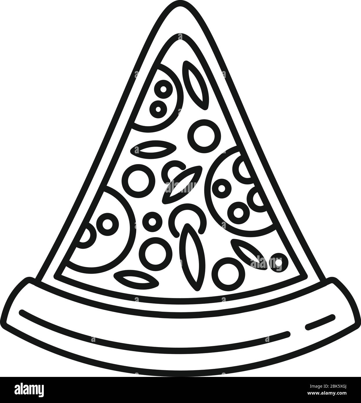 Deliziosa icona di fetta di pizza. Contorno deliziosa pizza fetta vettore icona per web design isolato su sfondo bianco Illustrazione Vettoriale