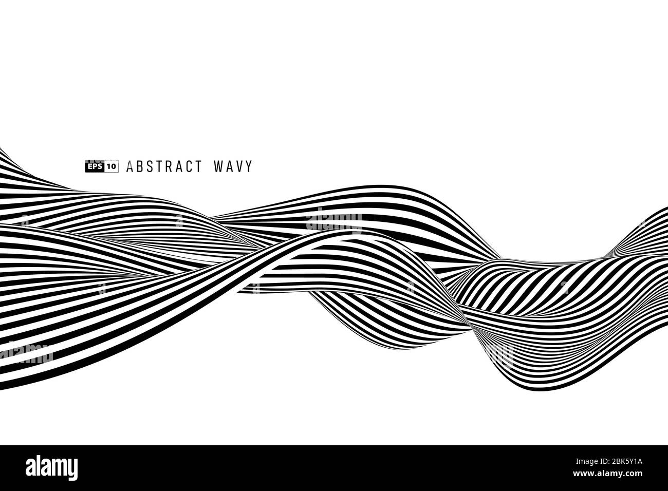Astratto nero e bianco linea di decorazione di sfondo minimal. Da utilizzare per elementi di movimento, annunci, poster, progettazione di copertine, stampa, rapporto annuale. Illustrazione Vettoriale
