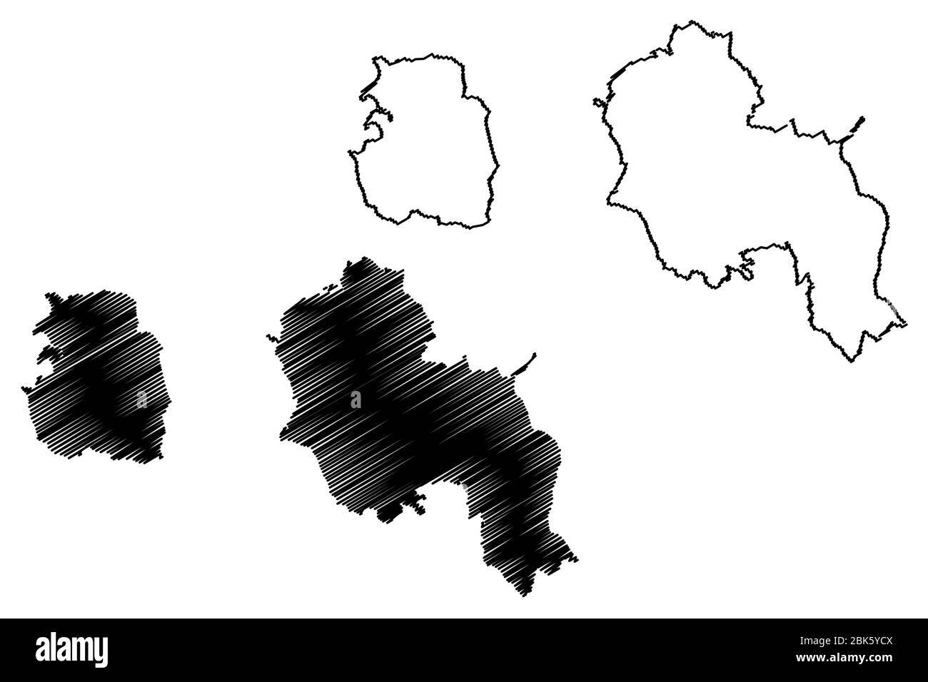 Saint-Etienne City (Repubblica francese, Francia) mappa vettore illustrazione, abbozzare schizzo Città di Saint Etienne mappa Illustrazione Vettoriale