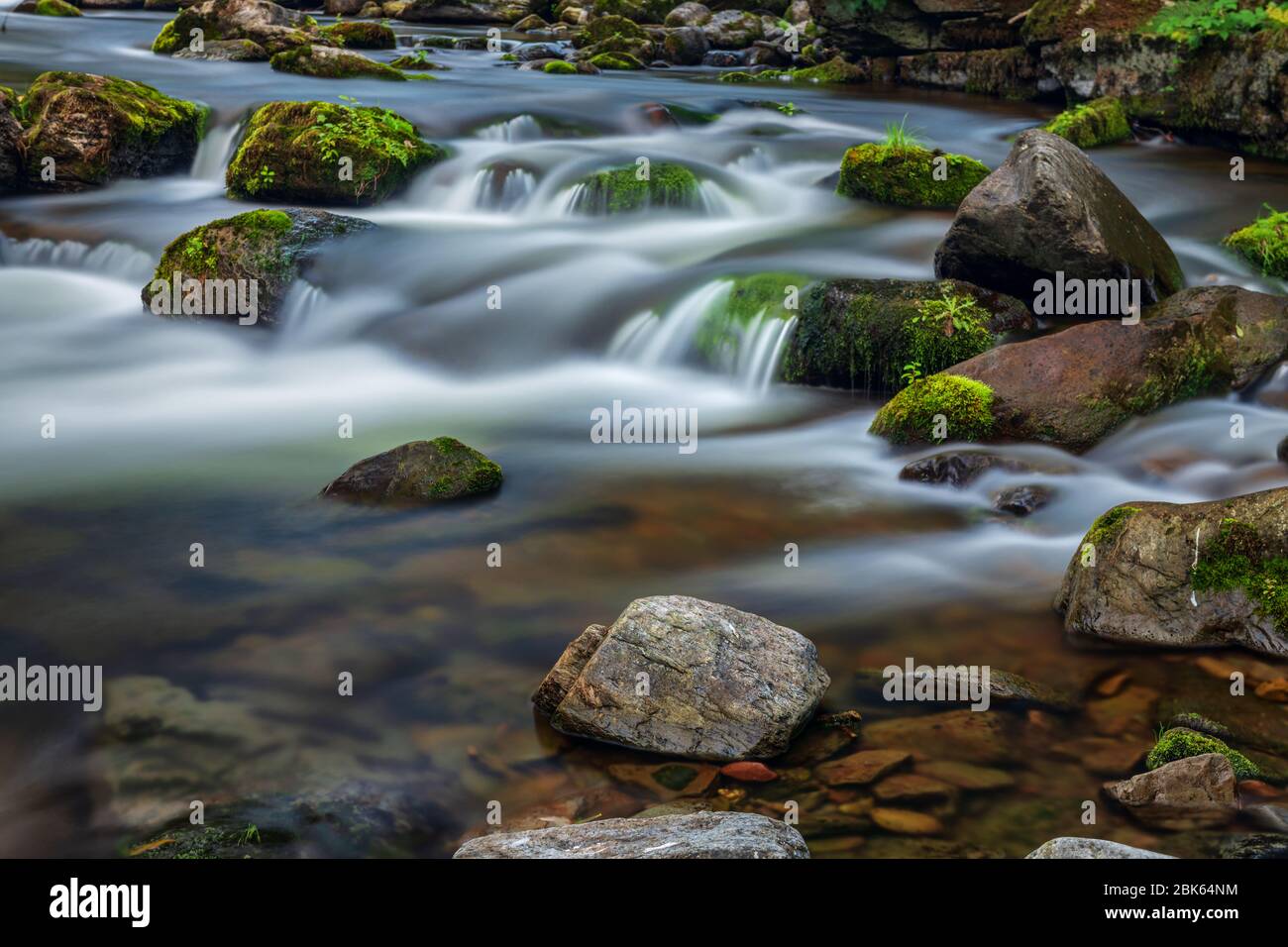 Acqua calma East Lyn River Foto Stock