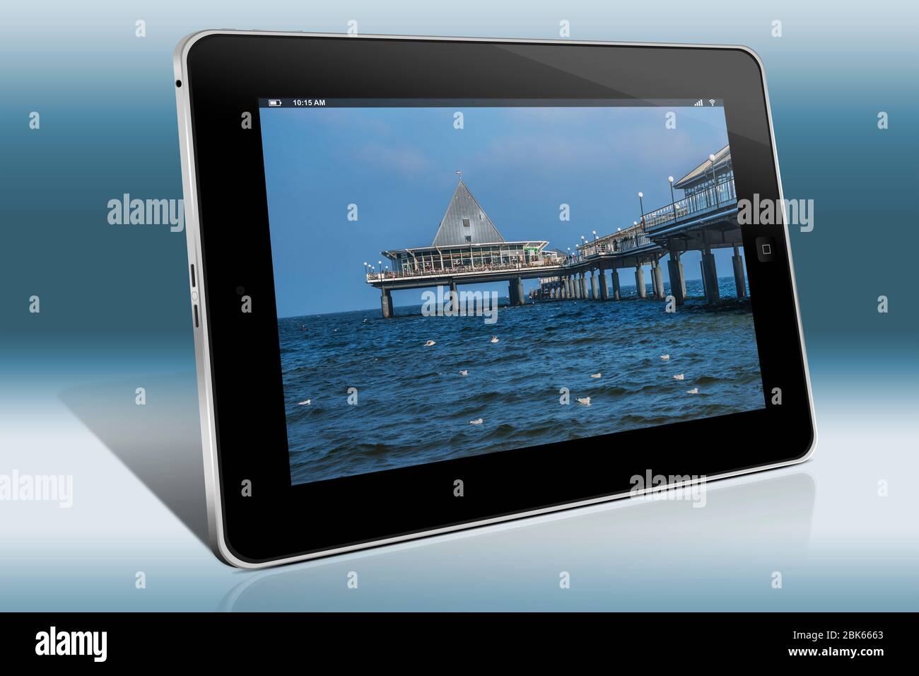 Heringsdorf Pier, Heringsdorf, isola di Usedom, Vorpommern-Greifswald, Meclemburgo-Pomerania Occidentale, Germania, Europa Foto Stock
