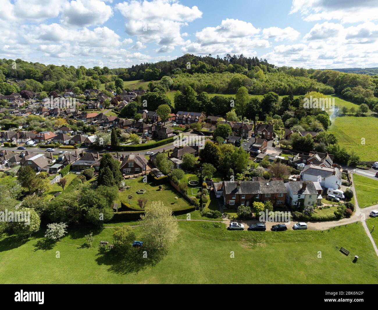 Vista aerea del Wondersh Surrey che guarda verso Barnet Hill Foto Stock