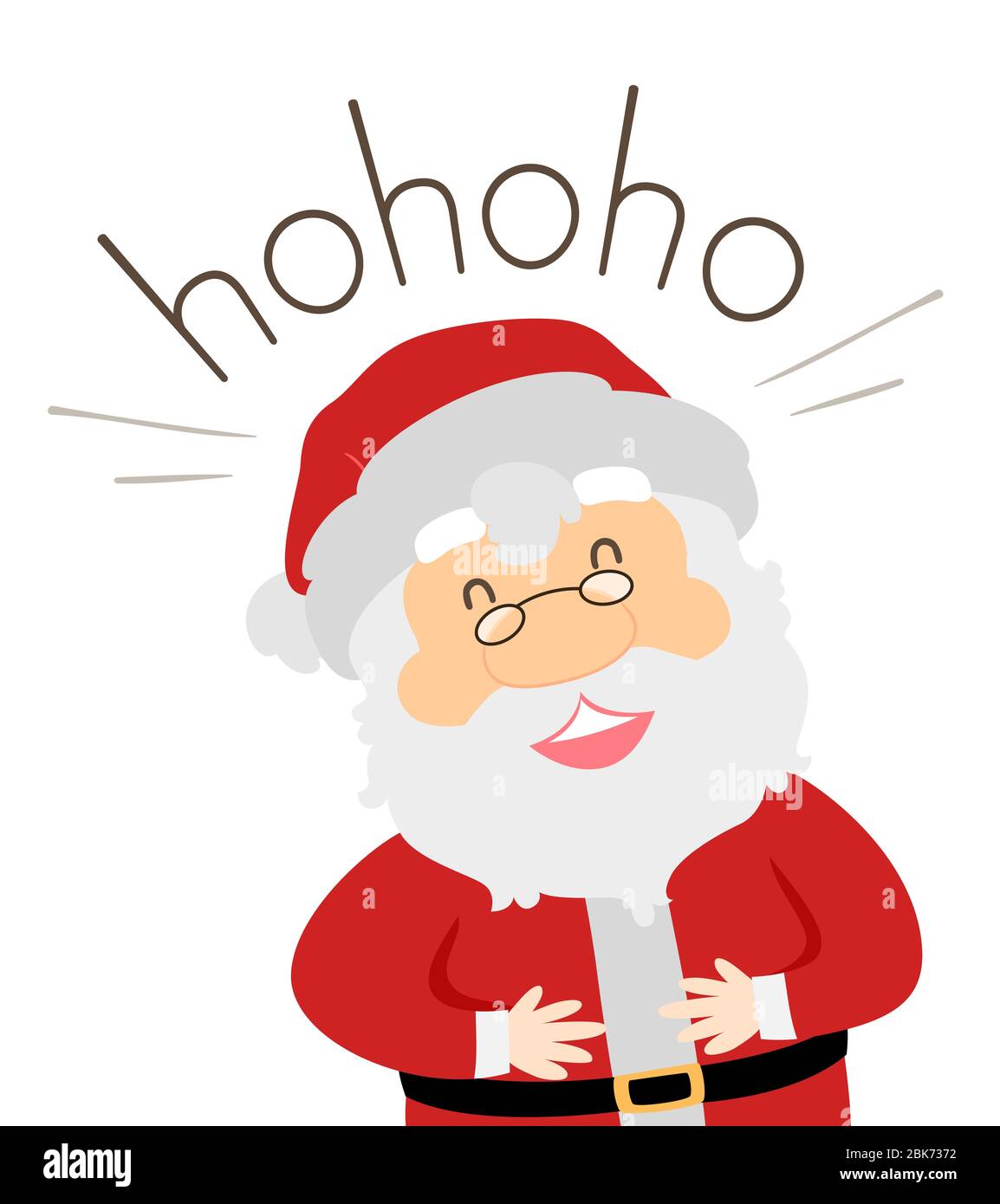 Illustrazione di Babbo Natale Laughing Hohoho e di tenuta del suo ventriero  Foto stock - Alamy