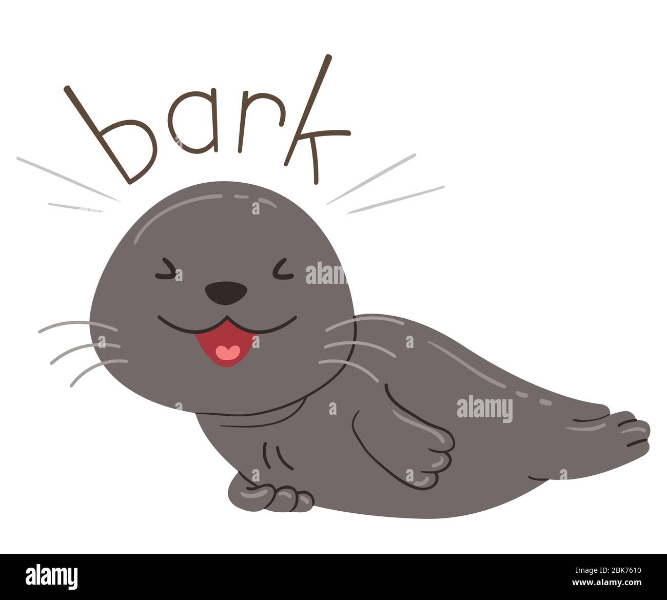 Illustrazione di un sigillo sorridente e che fa suoni di Barking Foto Stock