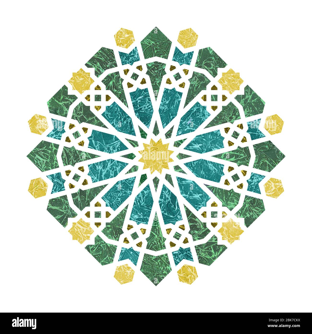 Decorazioni in stile arabo rotondo con texture geometriche. Design geometrico dell'elemento arabo islamico Foto Stock