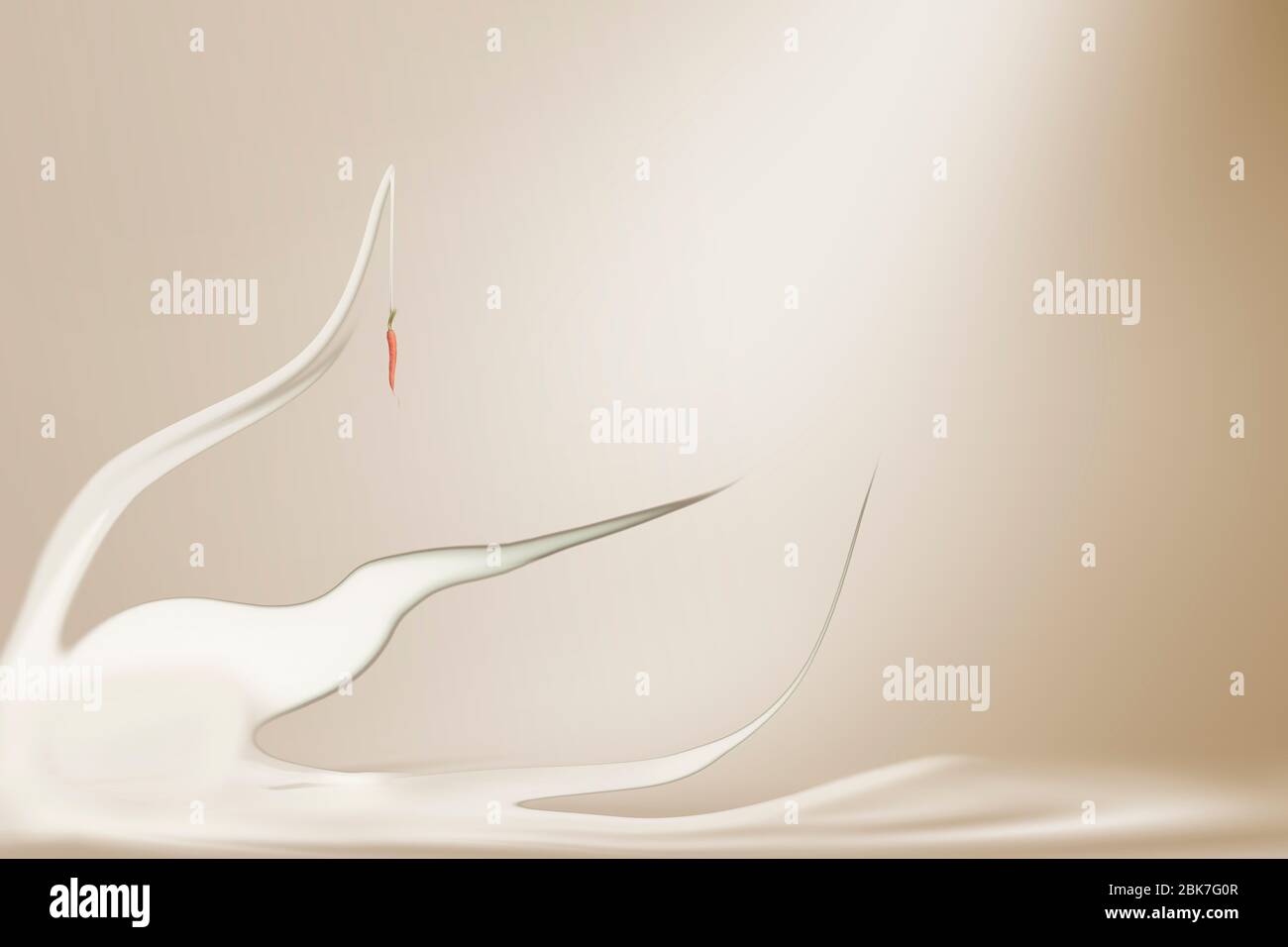 forme organiche in camera bianca futuristica Foto Stock