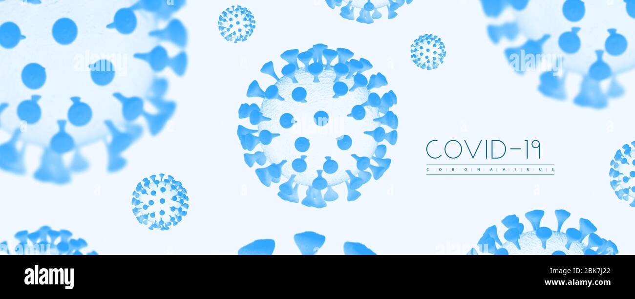 rendering 3d del coronavirus, covid-19 su sfondo bianco Foto Stock