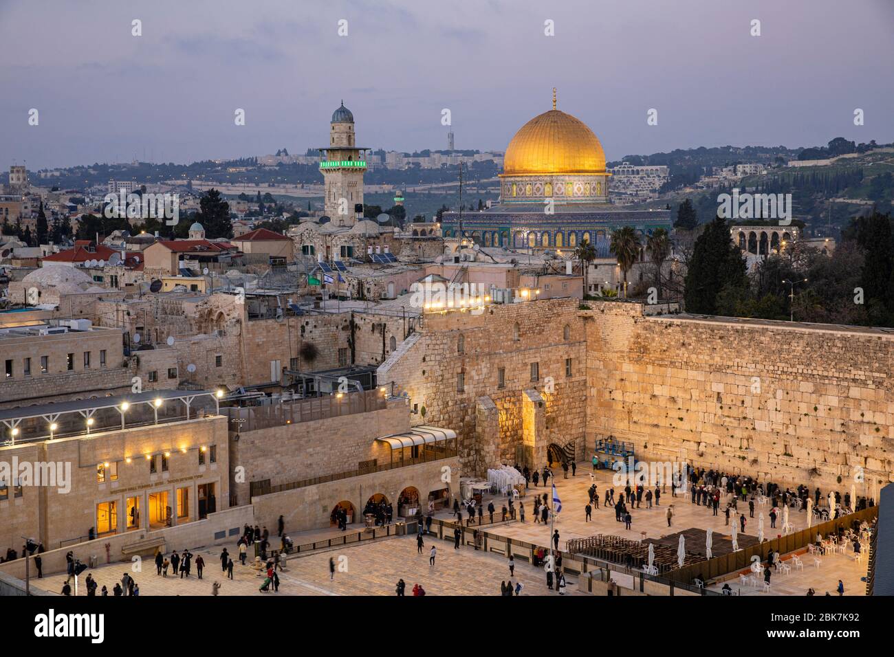 Muro Occidentale nella Città Vecchia di Gerusalemme, Israele Foto Stock