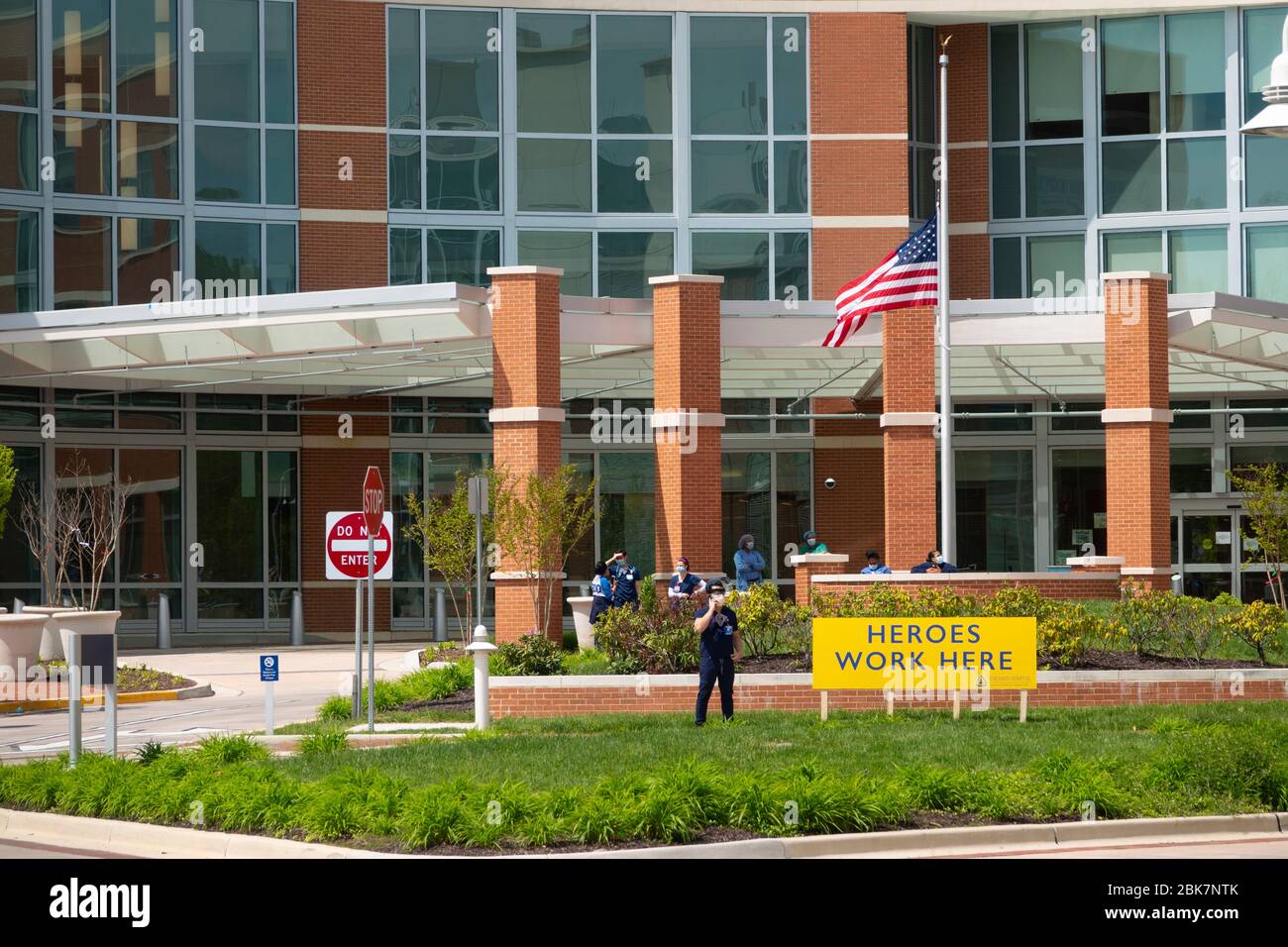 USA Bethesda Maryland MD Suburban Hospital durante la Pandemia di Corona Foto Stock
