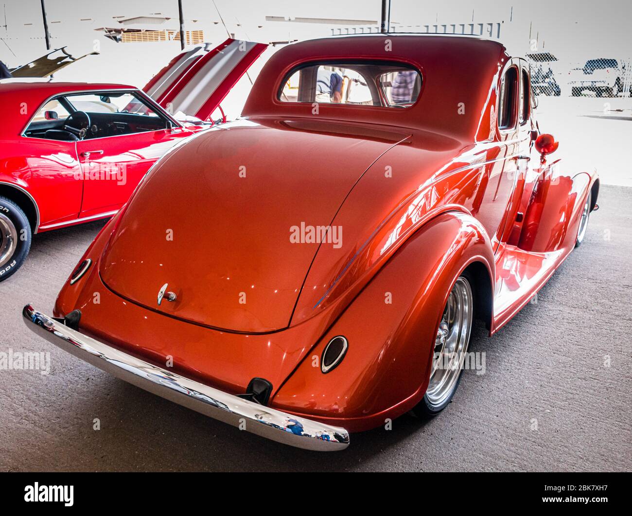 2019 Barrett-Jackson asta Scottsdale, 1936 Plymouth Deluxe Coupé personalizzato - Trunk e posteriore fine Foto Stock