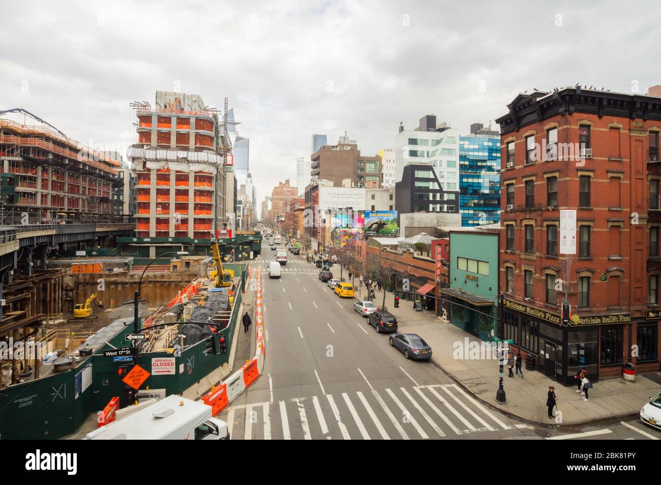 New York City Streets from the High Line, New York USA North America, Foto Stock