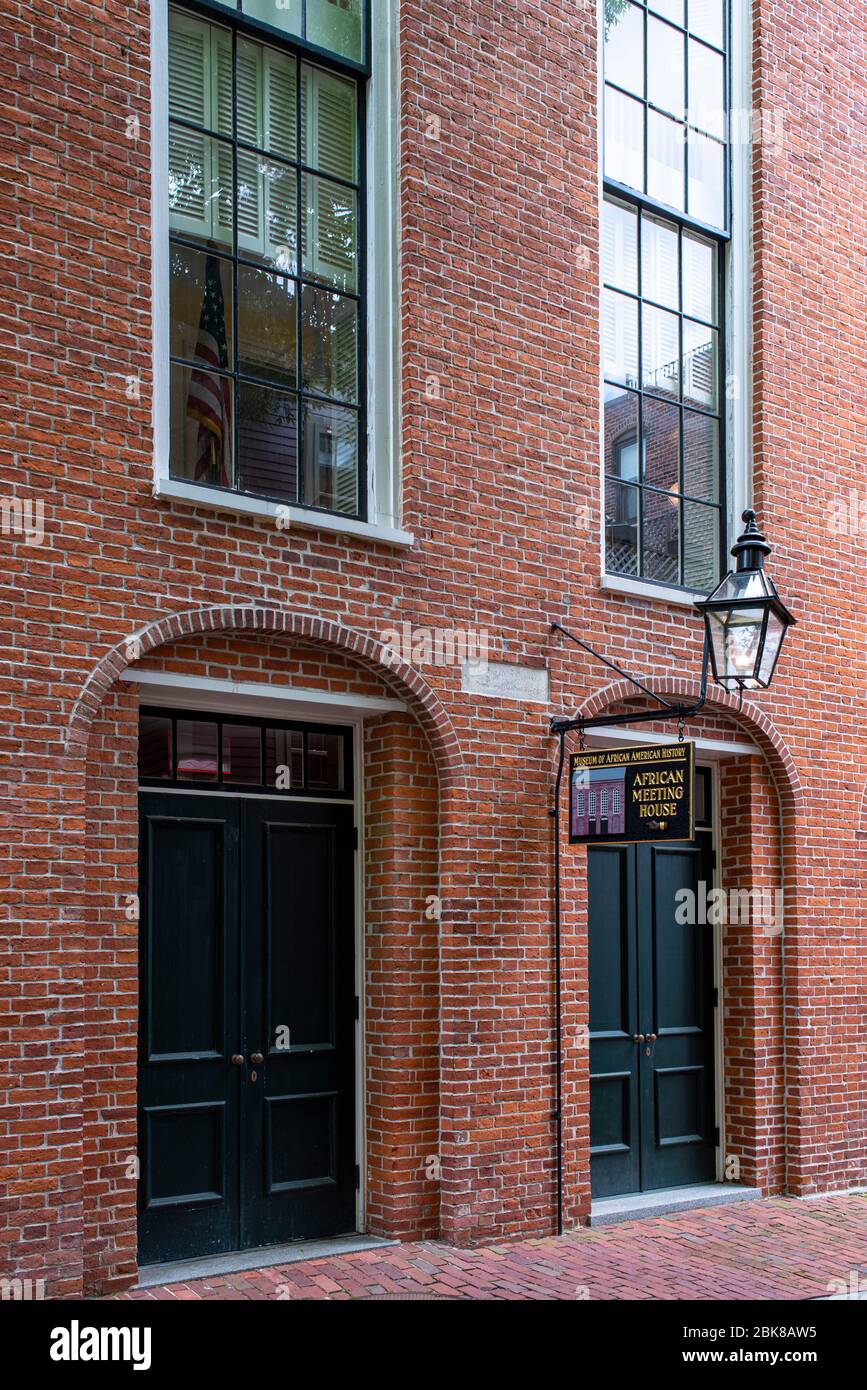 Ingresso all'African Meeting House per il Museo Africano Americano a Boston Masachusetts Foto Stock