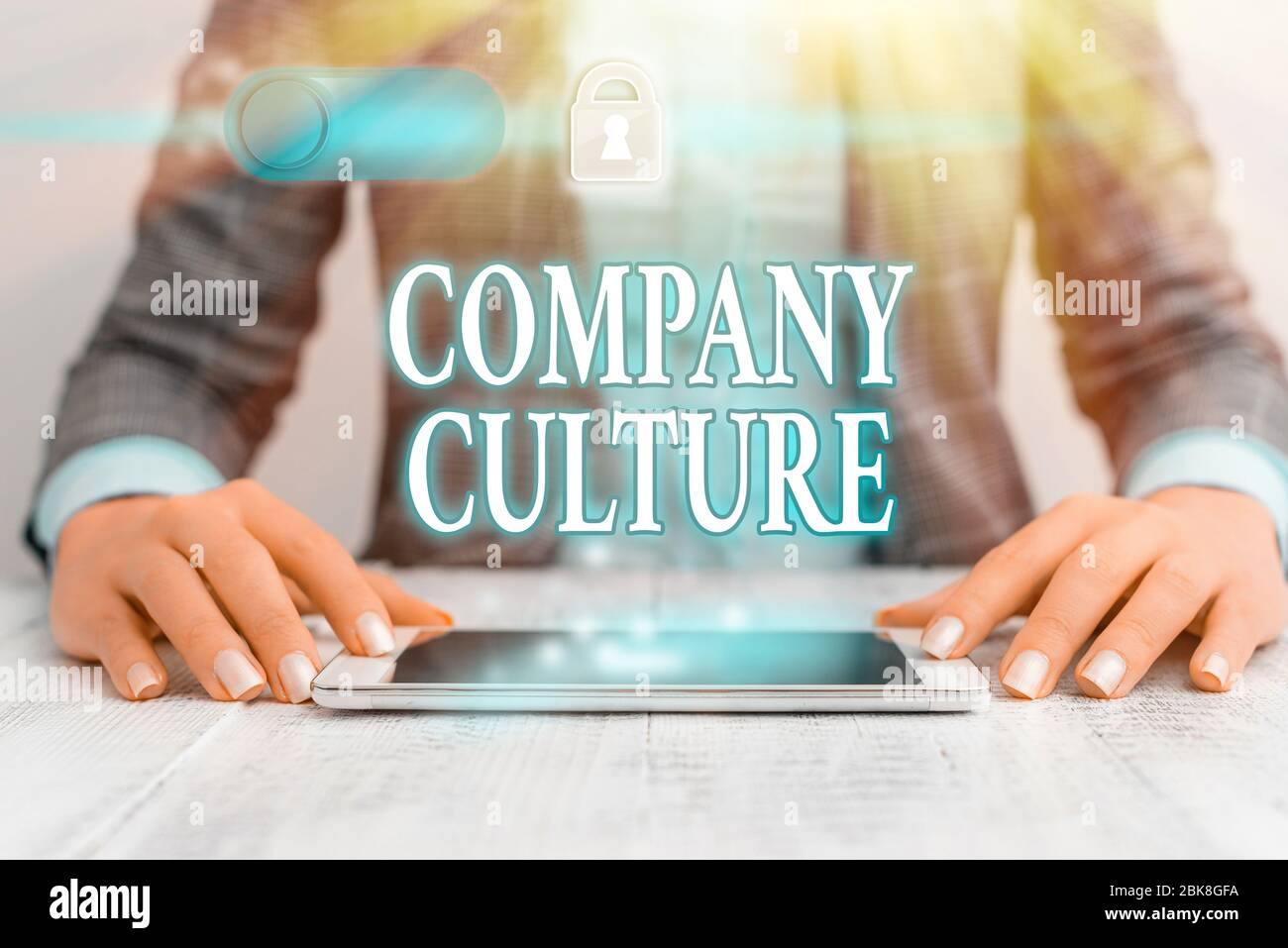 Nota di scrittura che mostra la cultura aziendale. Concetto aziendale per l'ambiente e gli elementi in cui lavorano i dipendenti Foto Stock