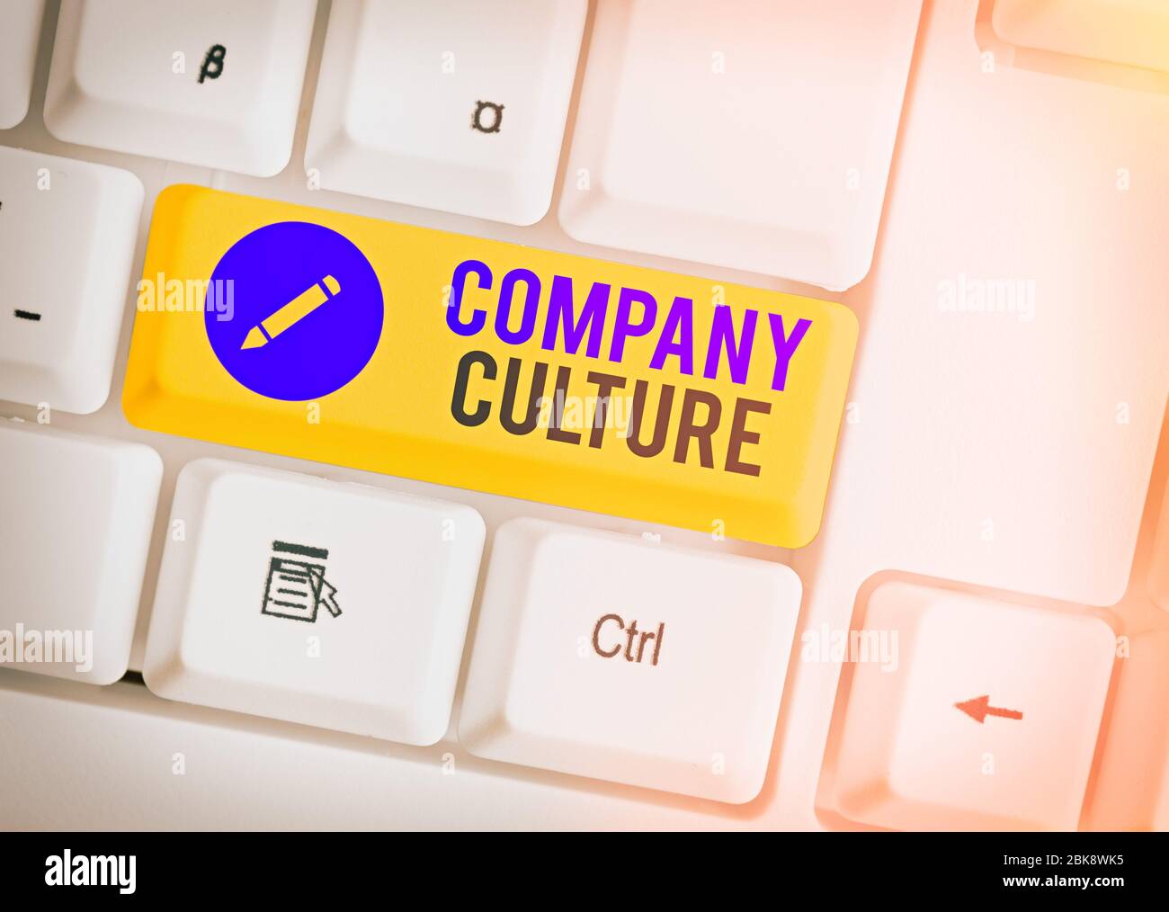 Testo di scrittura di parole Cultura aziendale. Foto di lavoro che mostra l'ambiente e gli elementi in cui lavorano i dipendenti Foto Stock